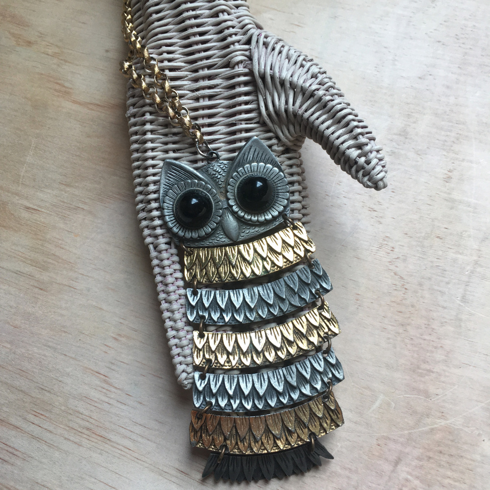 Owl Big Statement Costume Necklace